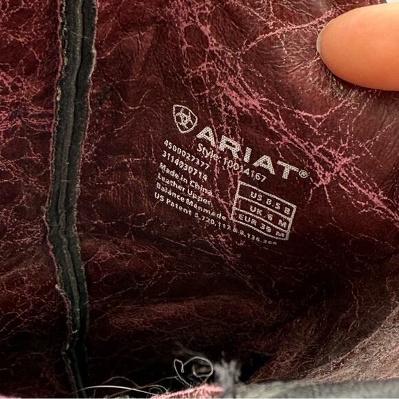 Ariat Whimsy Pink Accent Black Cowgirl Boots. Size 8.5B. Excellent condition! - Picture 5 of 6